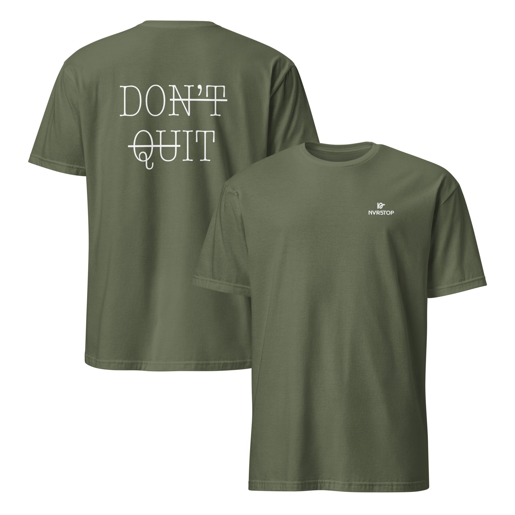 Back of Don’t Quit Shirt – minimalist cut with clean streetwear silhouette