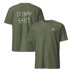 Back of Don’t Quit Shirt – minimalist cut with clean streetwear silhouette