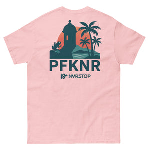 Back view of NVRSTOP Tee – structured cotton shirt with clean silhouette