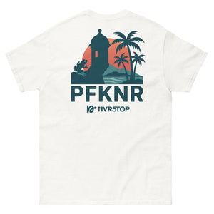 Back view of NVRSTOP Tee – structured cotton shirt with clean silhouette