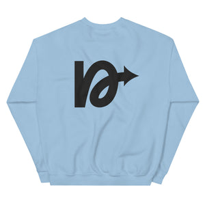 Back of NVR5TOP CREW Sweatshirt – minimalist and clean design in premium cotton
