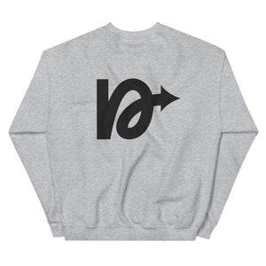 Back of NVR5TOP CREW Sweatshirt – minimalist and clean design in premium cotton